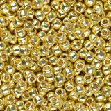 11/0 Toho Seed Beads #PF590 Permafinish Galvanized Lemon Gold 8-9g Vial