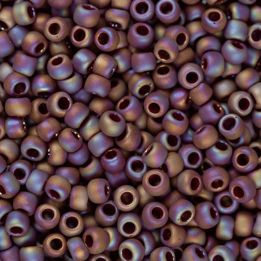 11/0 Toho Seed Beads #406F Opaque Rainbow Frosted Oxblood 8-9g Vial