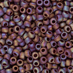 11/0 Toho Seed Beads #406F Opaque Rainbow Frosted Oxblood 8-9g Vial