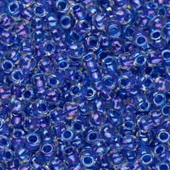 11/0 Toho Seed Beads #189 Caribbean Blue Lined Luster Crystal 8-9g Vial