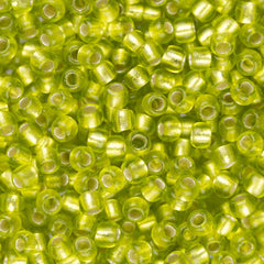 11/0 Toho Seed Beads #24F Silver Lined Frosted Lime Green 8-9g Vial