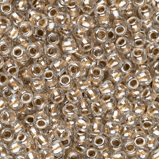 11/0 Toho Seed Beads #989 Gold Lined Crystal 8-9g Vial