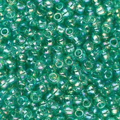 11/0 Toho Seed Beads #164B Transparent Rainbow Dark Peridot 8-9g Vial