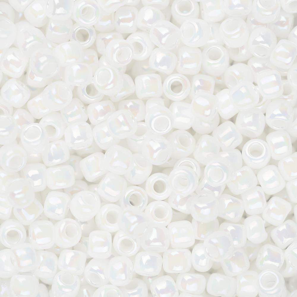 11/0 Toho Seed Beads #401 Opaque Rainbow White 8-9g Vial