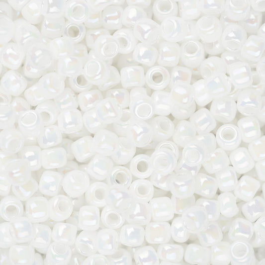 11/0 Toho Seed Beads #401 Opaque Rainbow White 8-9g Vial