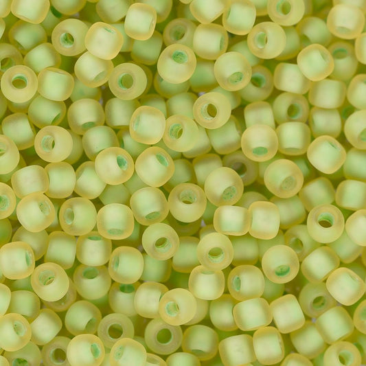 11/0 Toho Seed Beads #946F Green Lined Frosted Jonquil 8-9g Vial
