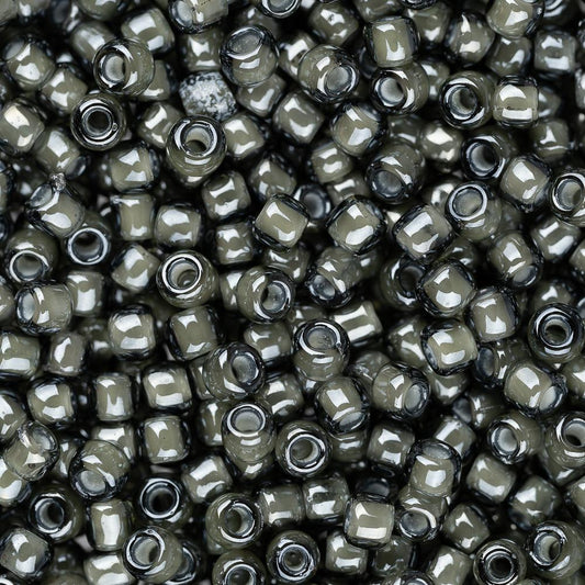 11/0 Toho Seed Beads #371 White Lined Black Diamond 8-9g Vial