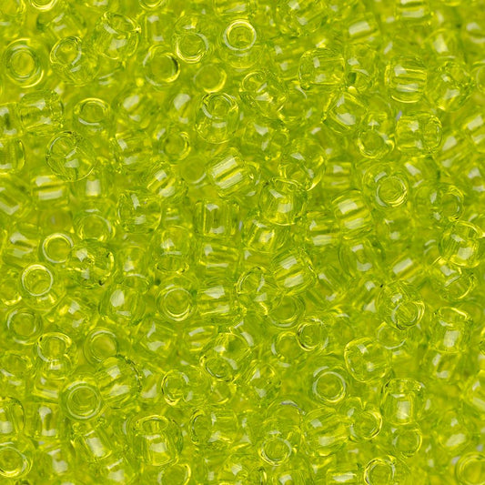 11/0 Toho Seed Beads #4 Transparent Lime Green 8-9g Vial