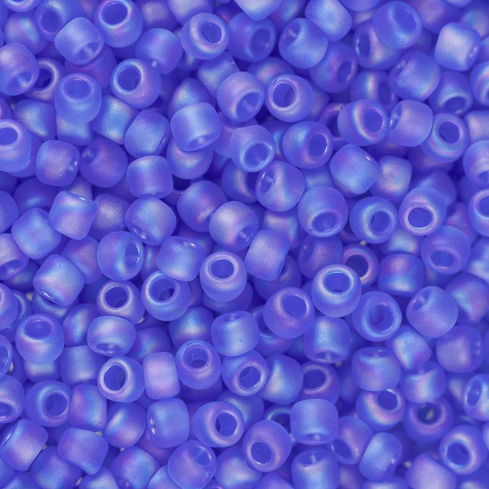 11/0 Toho Seed Beads #178F Transparent Rainbow Frosted Sapphire 8-9g Vial