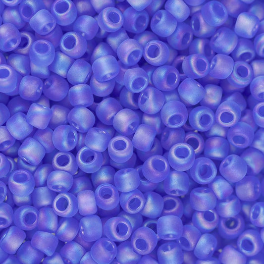 11/0 Toho Seed Beads #178F Transparent Rainbow Frosted Sapphire 8-9g Vial