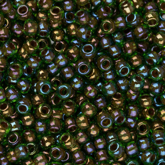 11/0 Toho Seed Beads #247 Oxblood Lined Peridot 8-9g Vial