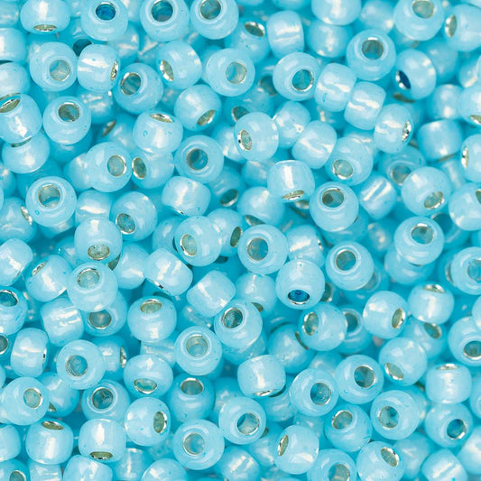 11/0 Toho Seed Beads #2117 Silver Lined Milky Aqua 8-9g Vial