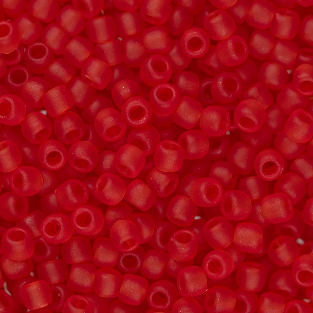 11/0 Toho Seed Beads #5BF Transparent Frosted Siam Ruby 8-9g Vial