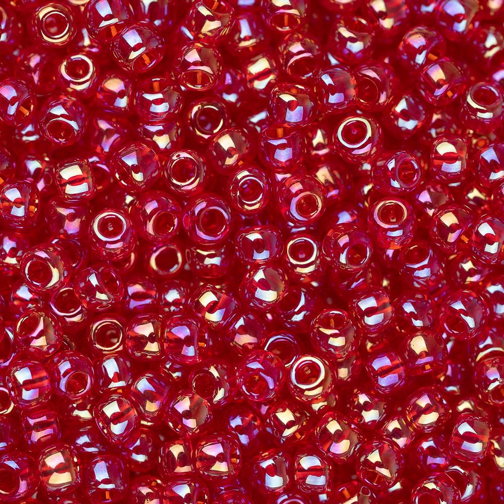 11/0 Toho Seed Beads #165C Transparent Rainbow Ruby 8-9g Vial