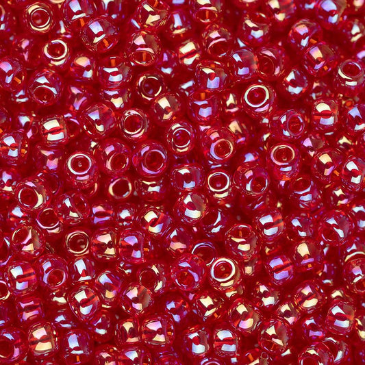 11/0 Toho Seed Beads #165C Transparent Rainbow Ruby 8-9g Vial