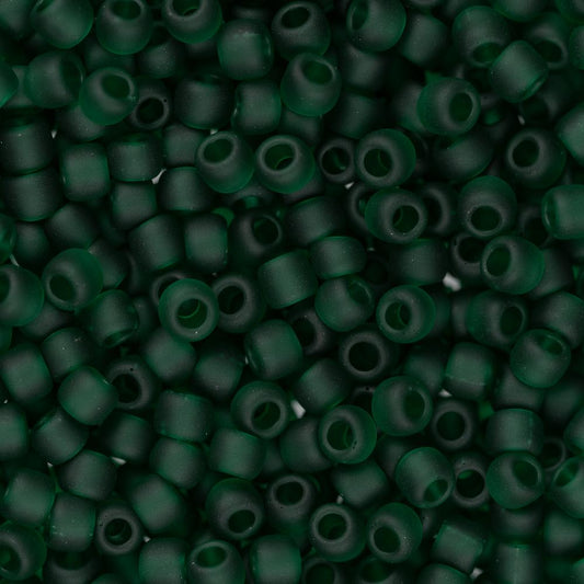11/0 Toho Seed Beads #939F Transparent Frosted Green Emerald 8-9g Vial