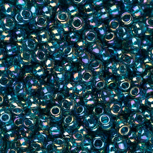 11/0 Toho Seed Beads #167BD Transparent Rainbow Teal 8-9g Vial