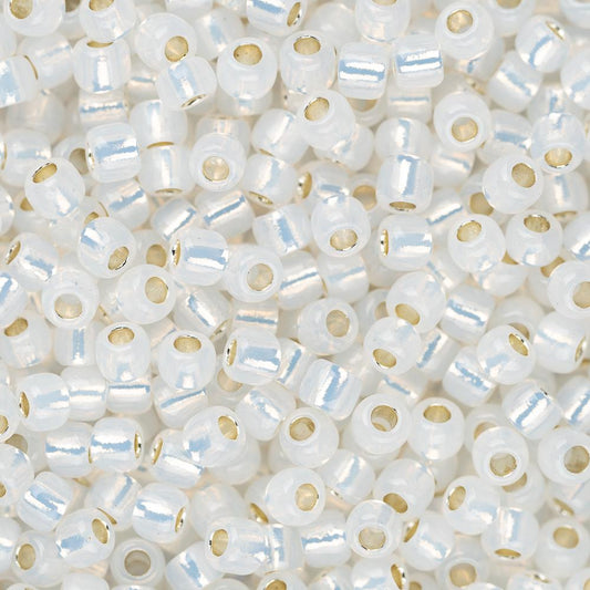 11/0 Toho Seed Beads #2100 Silver Lined Milky White 8-9g Vial