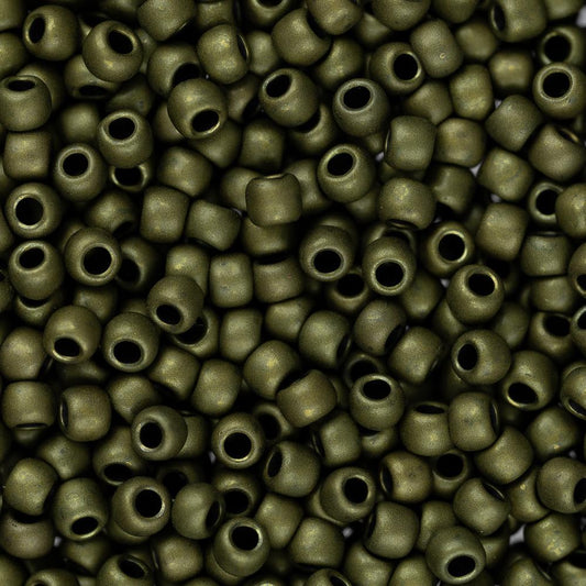 11/0 Toho Seed Beads #617 Matte Dark Olive 8-9g Vial