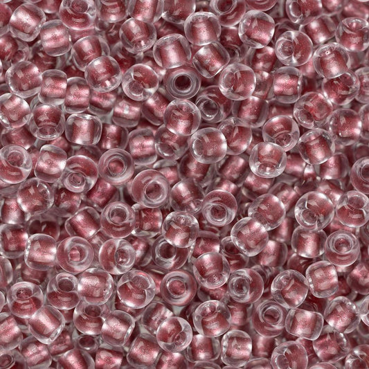11/0 Toho Seed Beads #1015 Blush Lined Crystal 8-9g Vial