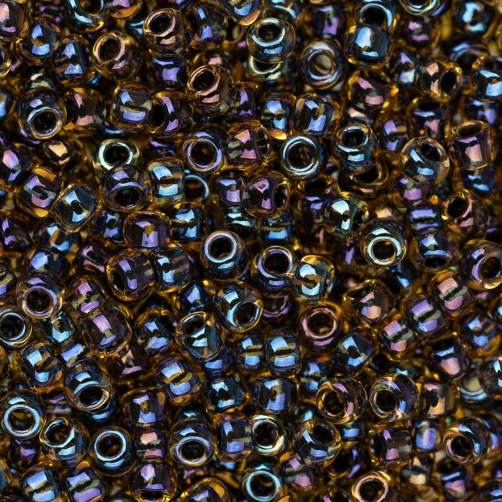 11/0 Toho Seed Beads #245 Jet Lined Rainbow Jonquil 8-9g Vial