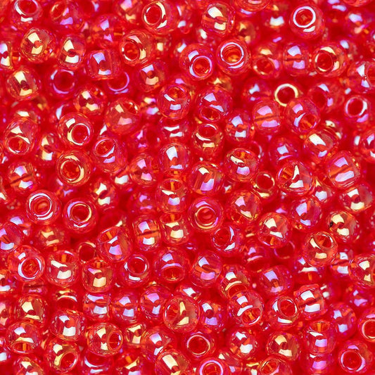 11/0 Toho Seed Beads #165 Transparent Rainbow Light Siam Ruby 8-9g Vial