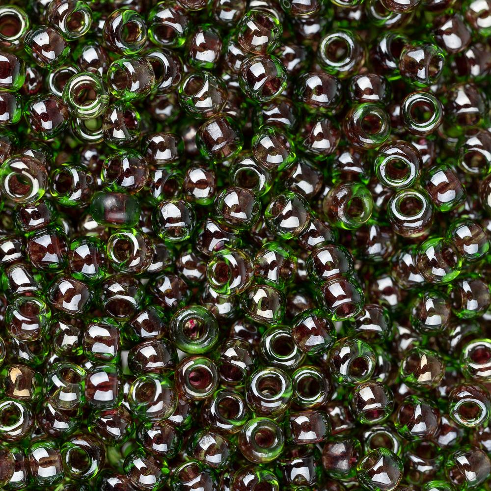 11/0 Toho Seed Beads #250 Fuchsia Lined Peridot 8-9g Vial