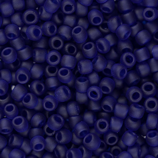 11/0 Toho Seed Beads #8DF Transparent Frosted Cobalt 8-9g Vial