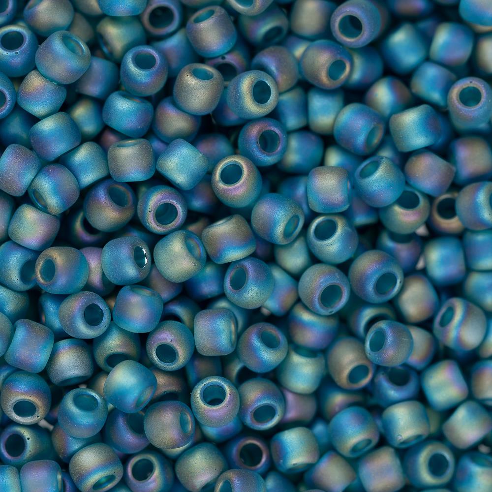 11/0 Toho Seed Beads #167BDF Transparent Rainbow Frosted Teal 8-9g Vial