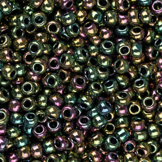 11/0 Toho Seed Beads #509 Higher Metallic Iris Purple/Green 8-9g Vial