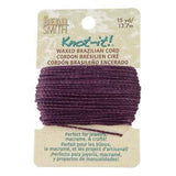 Knot It 1mm Waxed Brazilian Cord 15yd Card Amethyst