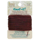 Knot It 1mm Waxed Brazilian Cord 15yd Card Burgundy