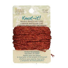 Knot It Waxed Brazilian Cord 1mm Metallic Copper 15yd Card