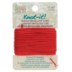 Knot It Waxed Brazilian Cord 1mm Crimson 15yd Card