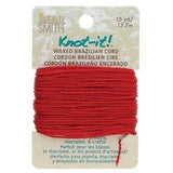 Knot It 1mm Waxed Brazilian Cord 15yd Card Dark Red