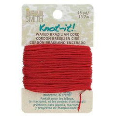 Knot It Waxed Brazilian Cord 1mm Dark Red 15yd Card