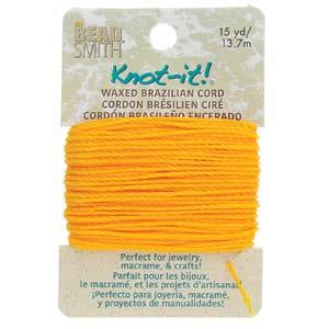 Knot It 1mm Waxed Brazilian Cord 15yd Card Golden Yellow