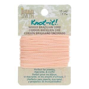 Knot It 1mm Waxed Brazilian Cord 15yd Card Light Pink