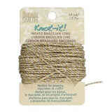 Knot It 1mm Waxed Brazilian Cord 15yd Card Metallic Gold/Silver