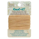 Knot It 1mm Waxed Brazilian Cord 15yd Card Natural
