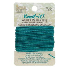 Knot It Waxed Brazilian Cord 1mm Sea Green 15yd Card