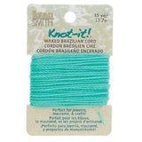 Knot It 1mm Waxed Brazilian Cord 15yd Card Seafoam