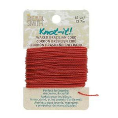 Knot It Waxed Brazilian Cord 1mm Terracotta 15yd Card