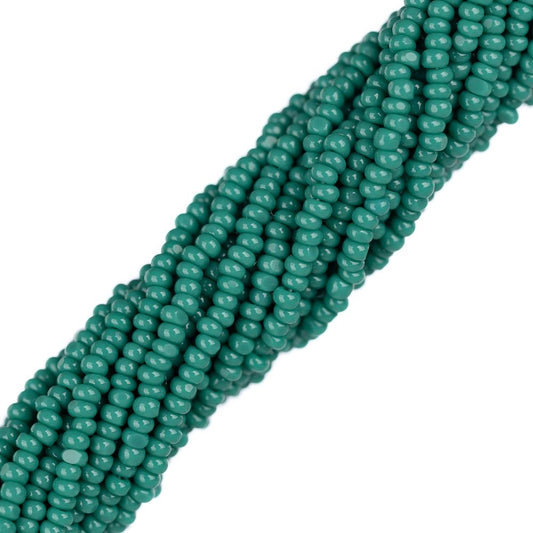 13/0 Czech Charlottes #53240 Opaque Forest Green 12str/Hank