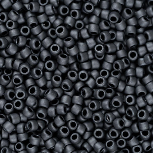 15/0 Toho Seed Beads #611 Opaque Gray Matte 8-9g Vial
