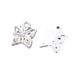 1/2" Butterfly Metal Charm 5/pk