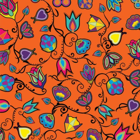 Cotton Fabric Indigenous Paisley Orange - Half Yard