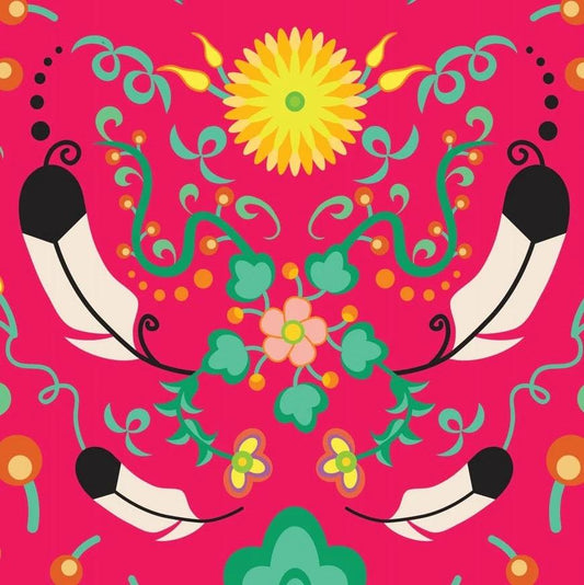 Cotton Fabric New Growth Pink Punch - Half Yard