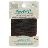 Knot It 1mm Waxed Brazilian Cord 15yd Card Chocolate