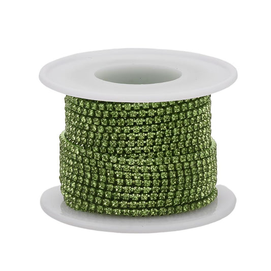 Metal 2mm Peridot Rhinestone Banding 10yd/pk